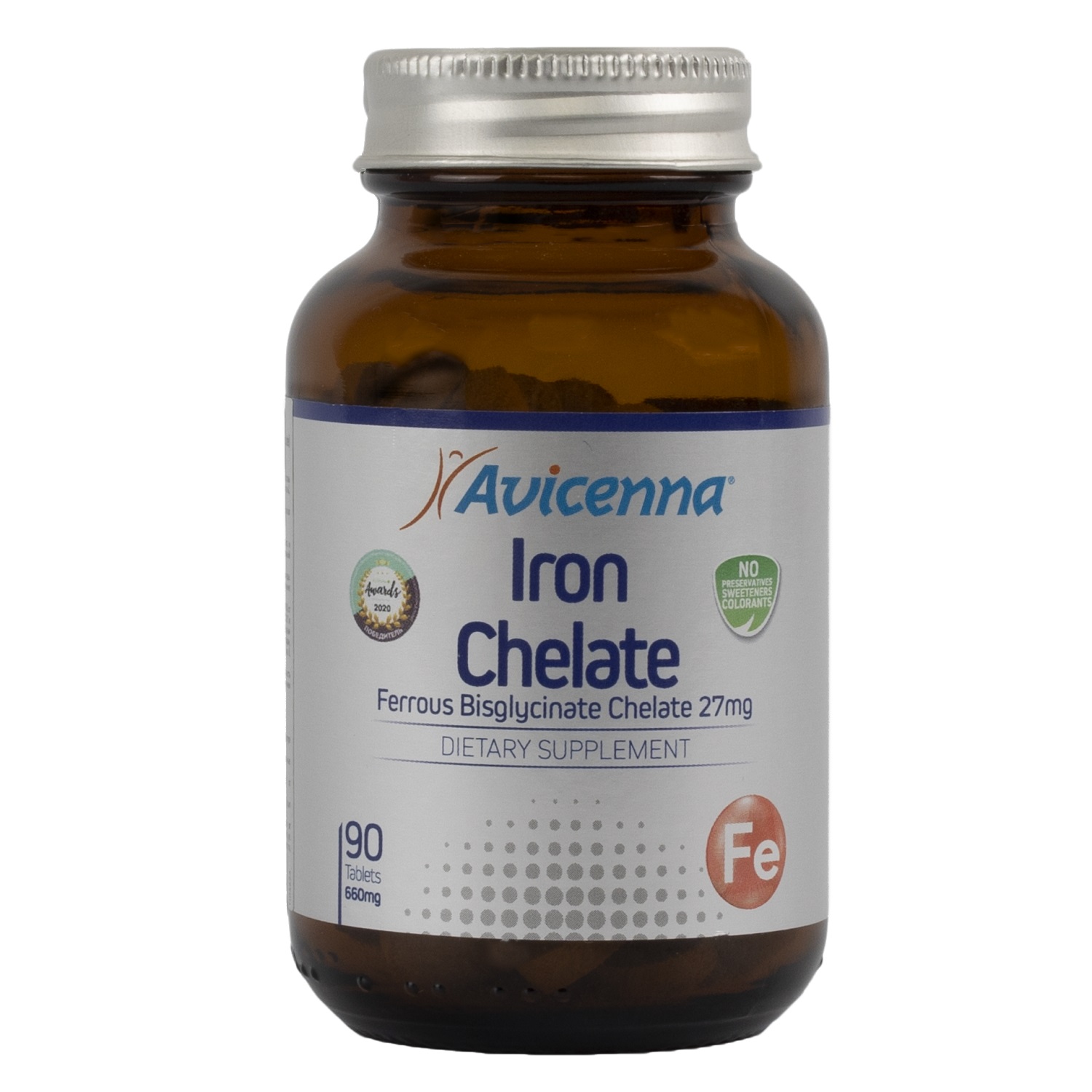Avicenna Хелатное железо 27 мг, 90 таблеток (Avicenna, Витам