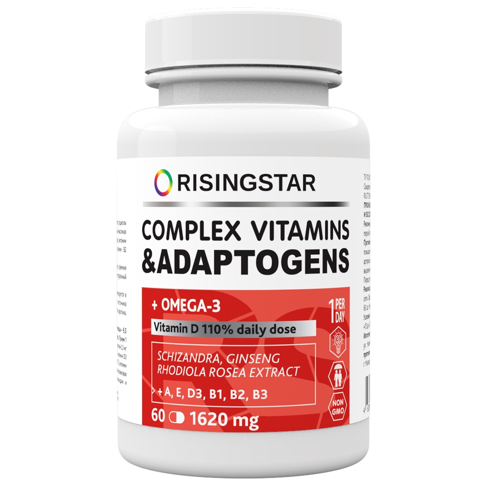 RISINGSTAR Комплекс витаминов и адаптогенов с омега-3 для мо