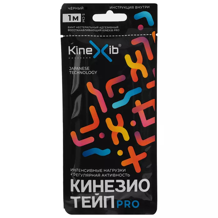 Kinexib Кинезио тейп Pro 1 м х 5 см, черный (Kinexib, )
