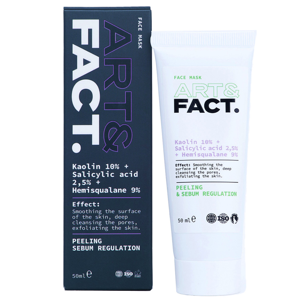 Art&Fact Угольная маска для лица Kaolin 10% + Salicylic Acid