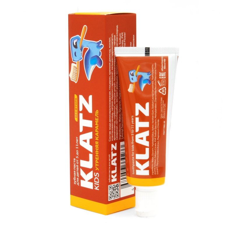 Klatz Детская зубная паста без фтора Утренняя карамель Kids,