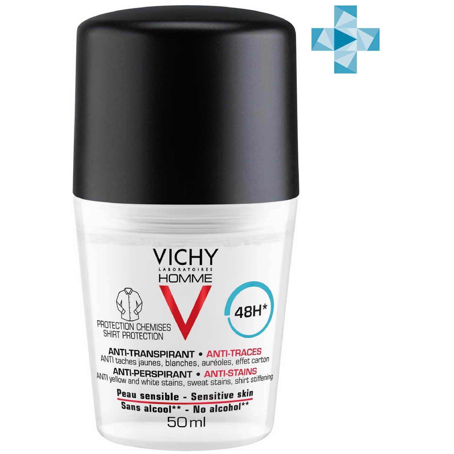 Vichy Шариковый дезодорант-антиперспирант защита от пятен 48