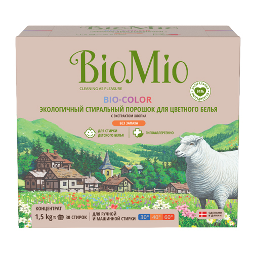 BioMio Стиральный порошок для цветного белья, 1500 мл (BioMi