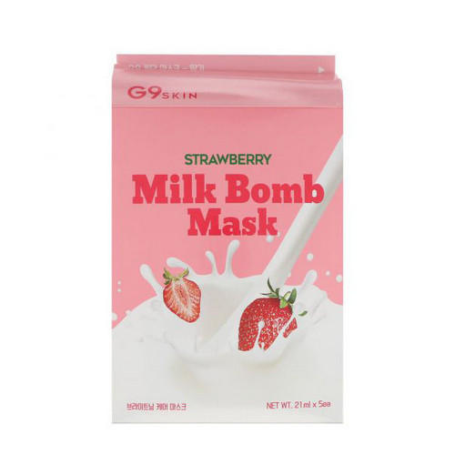 Berrisom Маска для лица тканевая Milk Bomb-Strawberry 21 мл 