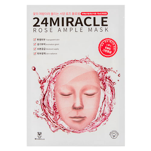 Маска для лица 24 MIRACLE AMPLE MASK с экстрактом розы 25 мл
