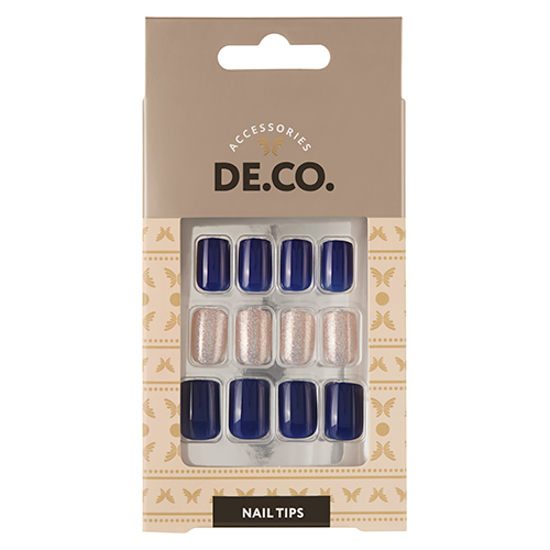 Набор накладных ногтей DE.CO. OMBRE deep blue 24 шт + клеевы
