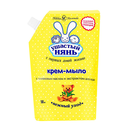 Крем-мыло жидкое для детей УШАСТЫЙ НЯНЬ с оливковым маслом и