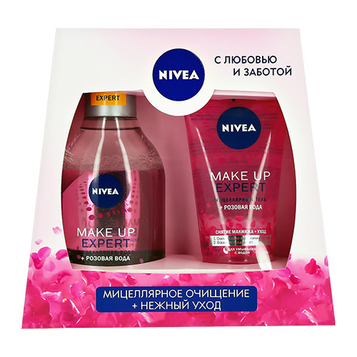 Набор подарочный женский NIVEA с розовой водой мицеллярная в