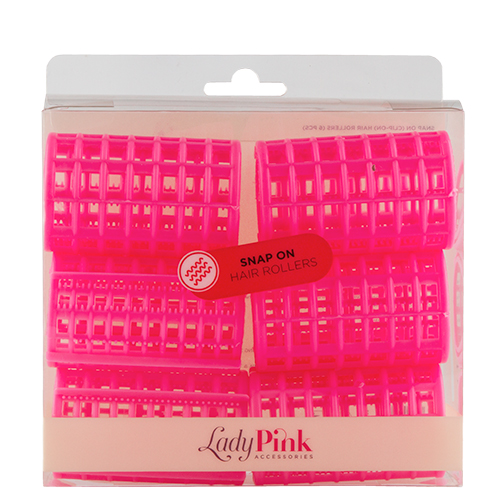Бигуди с зажимом LADY PINK BASIC SNAP ON D 42 розовые 6 шт