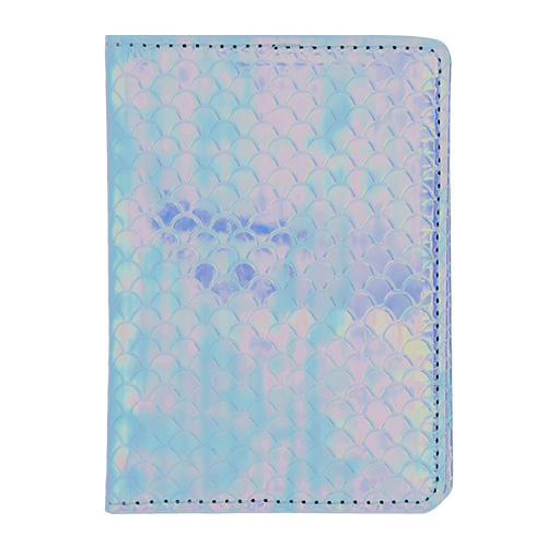 Обложка для паспорта LADY PINK MERMAID перламутровая голубая