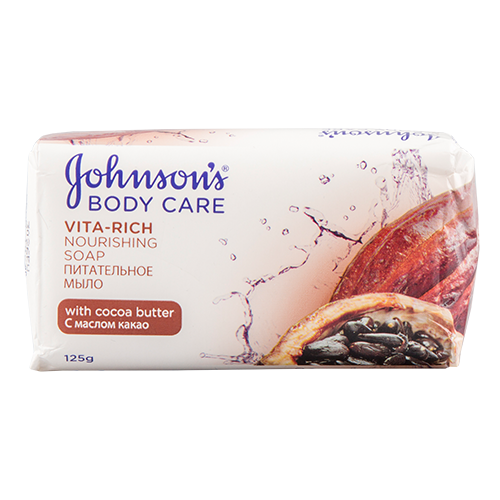 Мыло твердое JOHNSONS VITA-RICH питательное с маслом какао 1