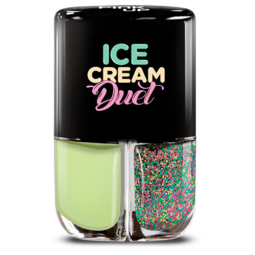 Набор лаков для ногтей PINK UP ICE CREAM DUET тон 07 2x4 мл