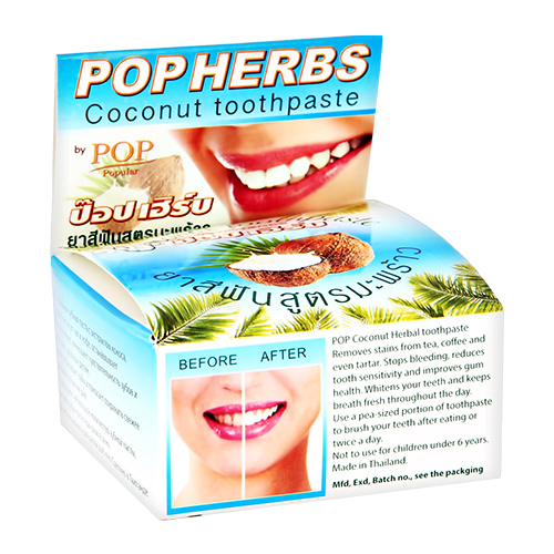 Паста зубная POP HERBS травяная с экстрактом кокоса 30 г