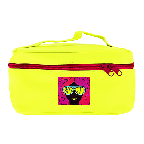 Косметичка-чемоданчик для путешествий LADY PINK неон желтый