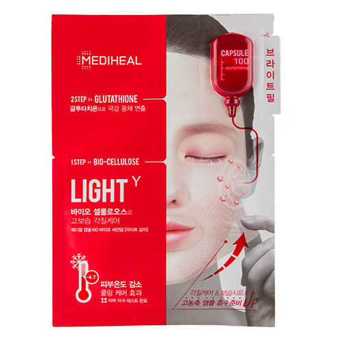 Маска для лица MEDIHEAL LIGHT 2-х ступенчатая с глутатионом 