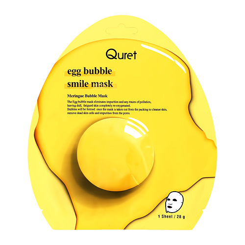 Маска для лица QURET EGG BUBBLE с мембраной яичной скорлупы 