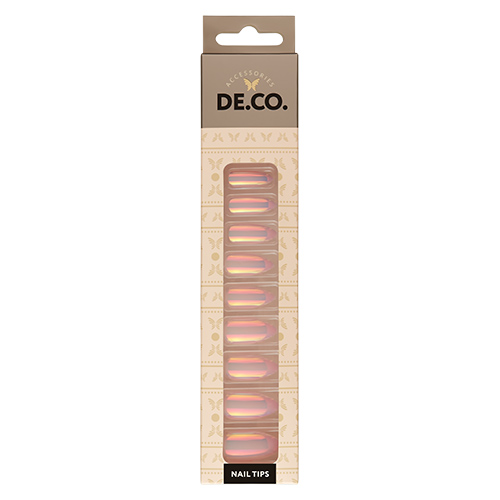 Набор накладных ногтей DE.CO. MERMAID pink 24 шт + клеевые с