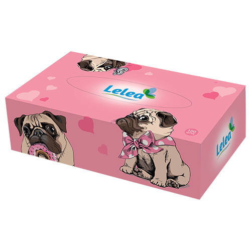 Салфетки бумажные LELEA Cute dogs 2-х слойные 100 шт