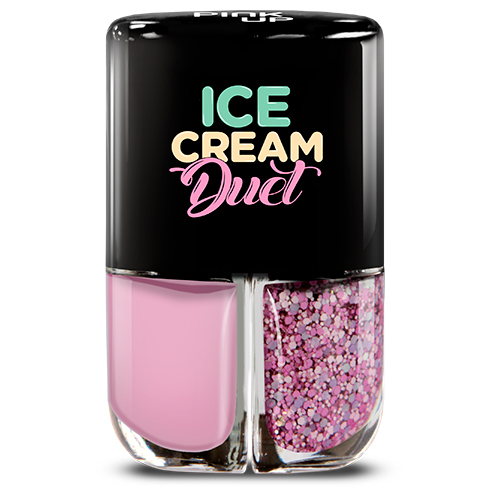 Набор лаков для ногтей PINK UP ICE CREAM DUET тон 09 2x4 мл
