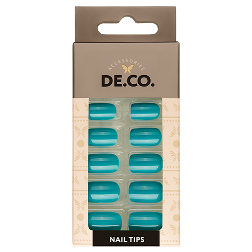 Набор накладных ногтей DE.CO. ESSENTIAL turquoise shine 24 ш