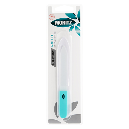 Пилка для ногтей MORITZ стеклянная с силиконовой ручкой 12 с