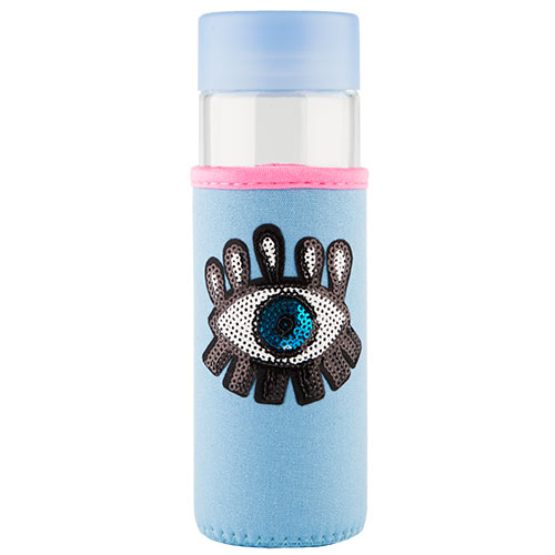 Бутылка для воды FUN в чехле с пайетками blue 400 мл