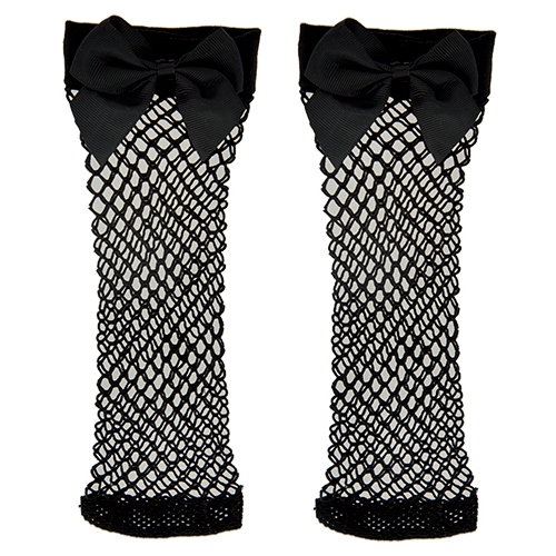 Носки женские SOCKS сетка с бантиком black