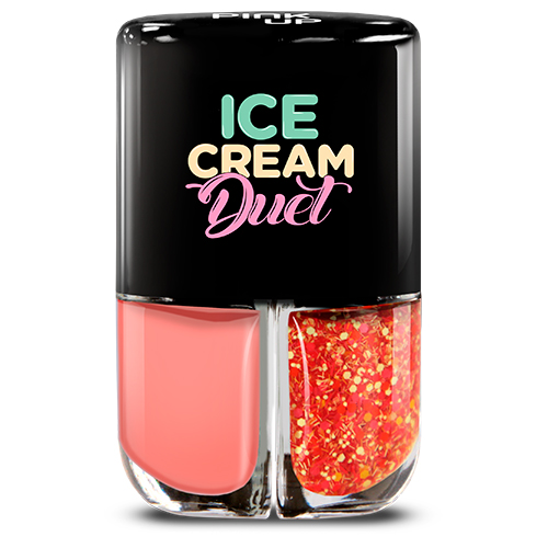 Набор лаков для ногтей PINK UP ICE CREAM DUET тон 05 2x4 мл