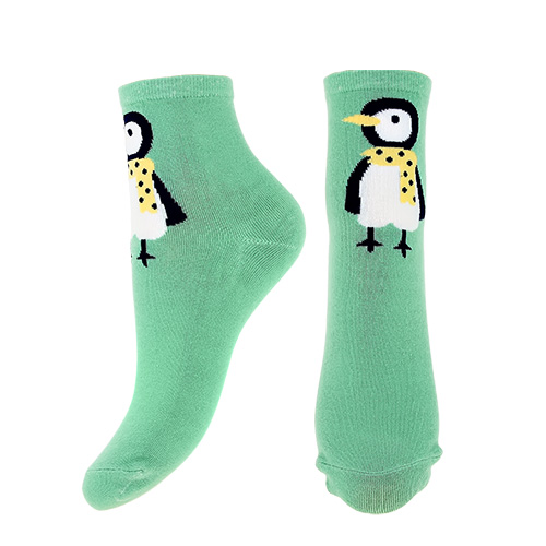 Носки женские SOCKS CUTE Green penguin, р-р единый