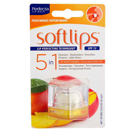 Бальзам для губ PERFECTA SOFTLIPS Персик-манго SPF-15 6,5 г