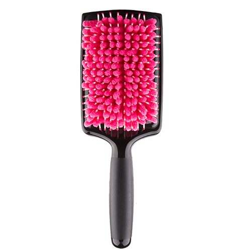 Щетка массажная для волос LADY PINK с микрофиброй черно-розо
