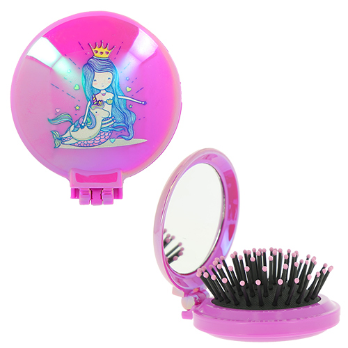 Расческа для волос MISS PINKY MERMAID с зеркалом фиолетовая