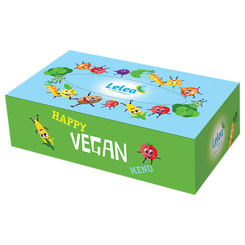 Салфетки бумажные LELEA Happy vegan 2-х слойные 100 шт