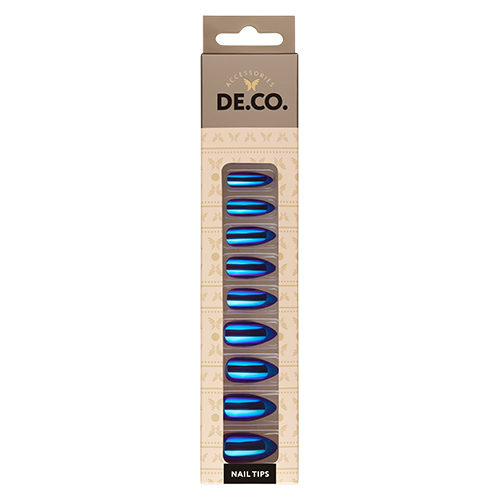 Набор накладных ногтей DE.CO. MERMAID blue 24 шт + клеевые с