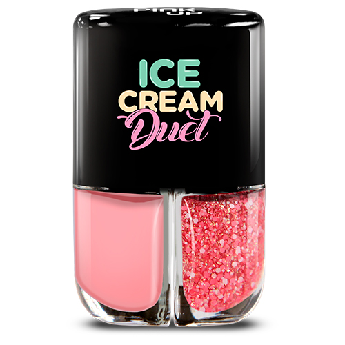Набор лаков для ногтей PINK UP ICE CREAM DUET тон 04 2x4 мл