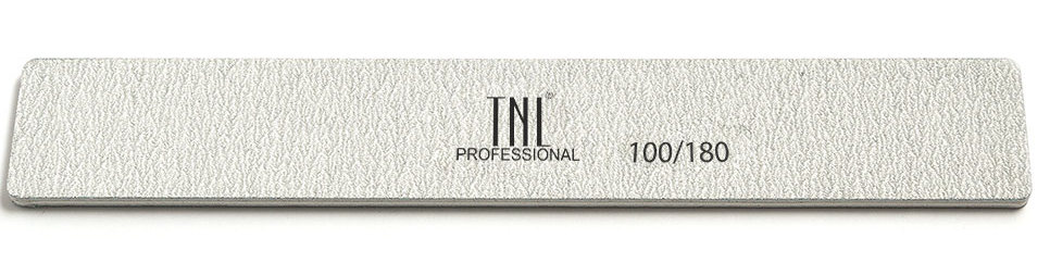 TNL PROFESSIONAL Пилка широкая для ногтей 100/180, серая (в 