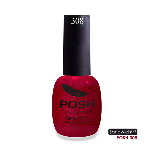 POSH 308 гель-лак для ногтей / SENDVICH GEL UV/LED 12 мл