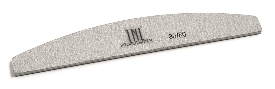 TNL PROFESSIONAL Пилка лодочка для ногтей 80/80, серая (в ин