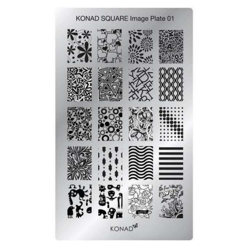 KONAD Пластина прямоугольная / Square Image Plate 01 30 г