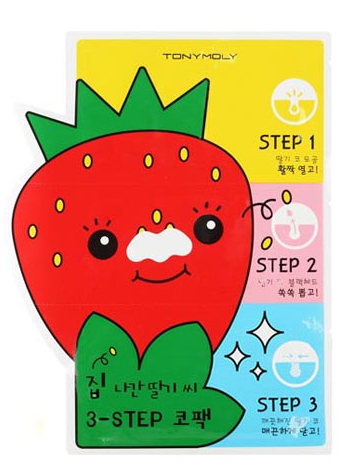 TONY MOLY Патчи для носа / Homeless Strawberry Seeds 3-step 