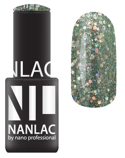 NANO PROFESSIONAL 2166 гель-лак для ногтей, серебряный брилл