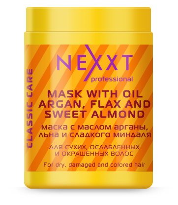 NEXXT professional Маска с маслом арганы, льна и сладкого ми