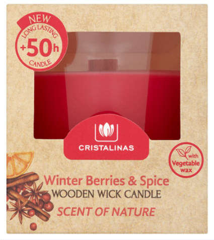 CRISTALINAS Свеча ароматическая Зимние ягоды и пряности, 50 