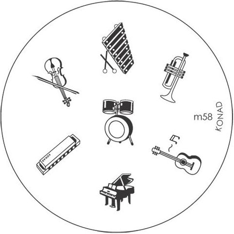 KONAD Форма печатная, диск с рисунками / image plate M58 10 