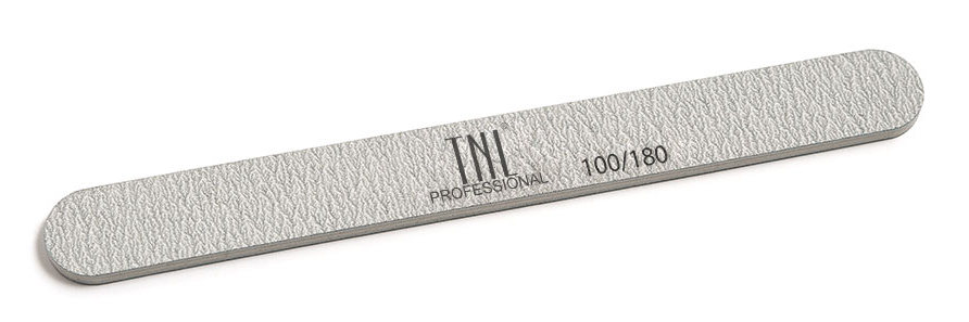 TNL PROFESSIONAL Пилка узкая для ногтей 100/180, серая (в ин