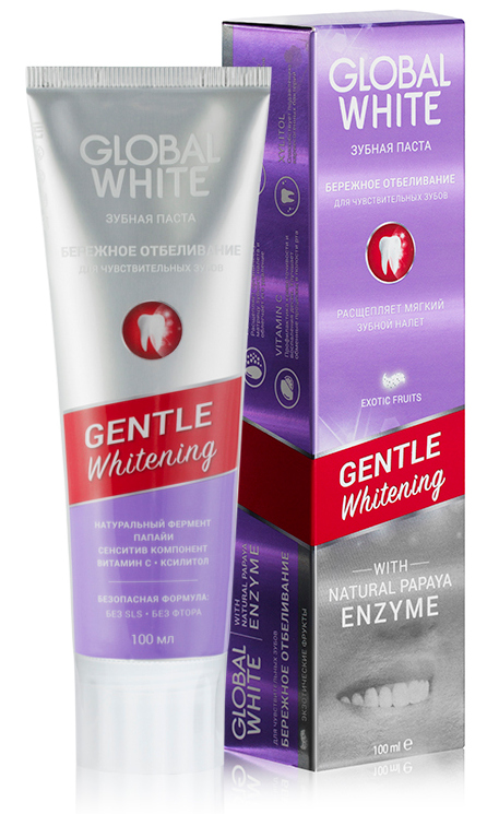 GLOBAL WHITE Паста зубная бережное отбеливание / Gentle whit