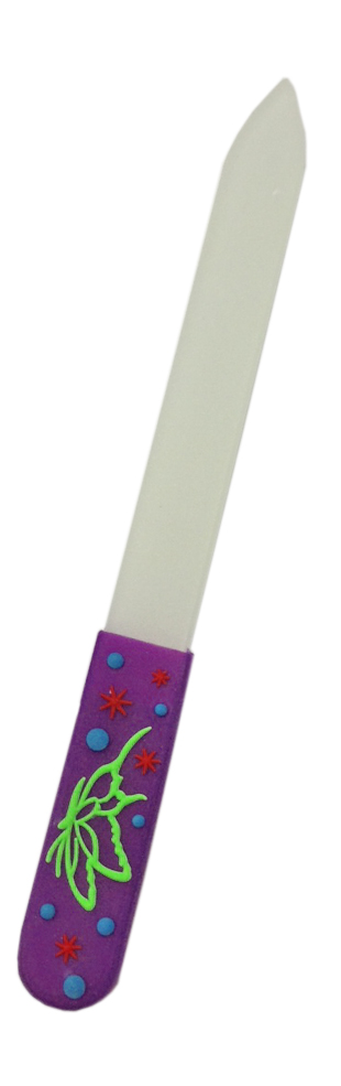 DEWAL BEAUTY Пилка для ногтей, стеклянная с силиконовой ручк