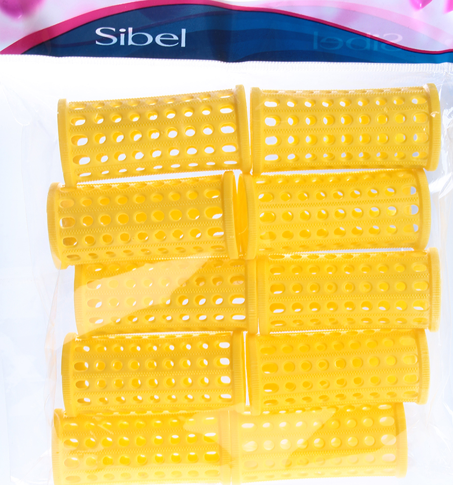 SIBEL Бигуди пластмассовые желтые 30 мм 10 шт/уп