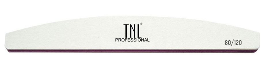 TNL PROFESSIONAL Пилка лодочка для ногтей 80/120, белая (в и