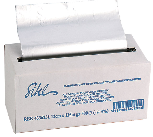SIBEL Фольга серебристая в коробке / Sibel, 12 см х 115 м